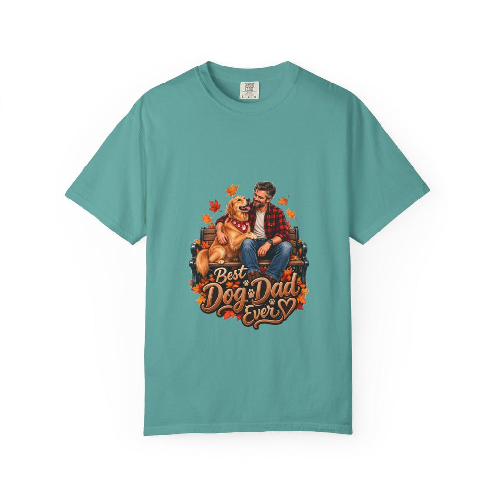 Best Dog Dad Ever T-Shirt | Dog Dad Tee, Autumn Leaves Design