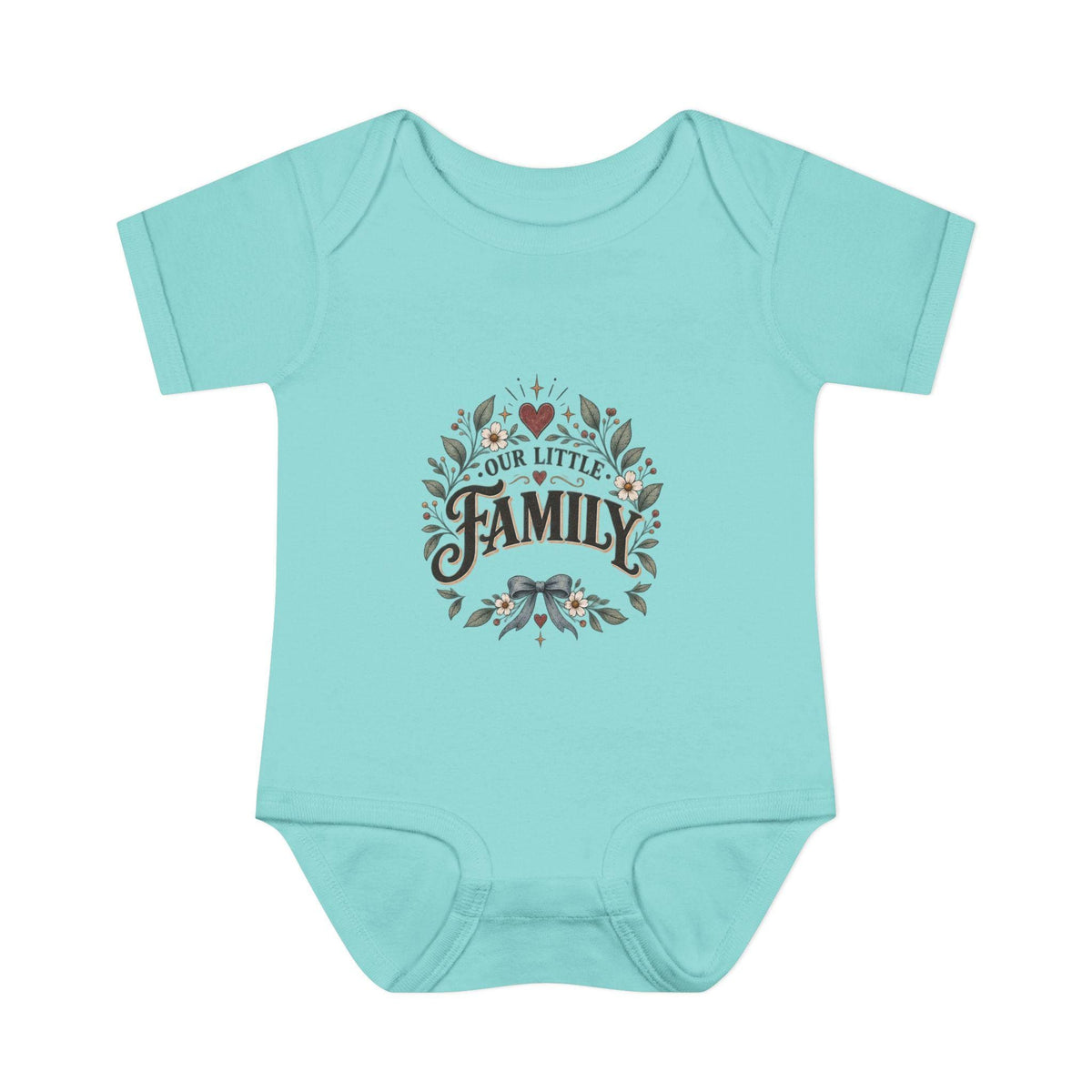 Our Little Family Infant Bodysuit | Floral Heart Woodland Baby Onesie