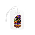 Black Witch Cat with Pumpkin Luggage Tag | Halloween Cute Travel ID