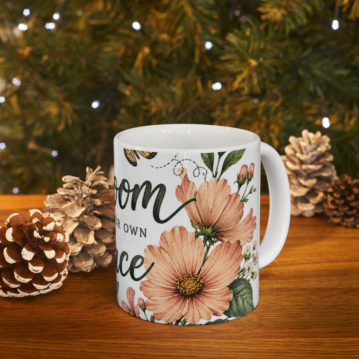 Bloom at Your Own Pace Mug | Floral Ceramic Coffee Cup