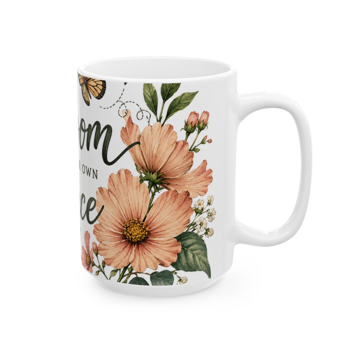 Bloom at Your Own Pace Mug | Floral Ceramic Coffee Cup