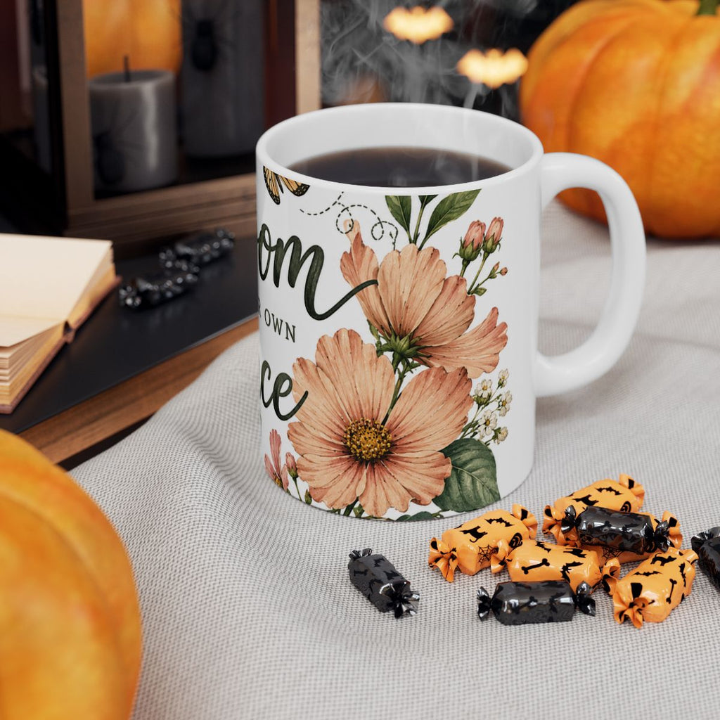 Bloom at Your Own Pace Mug | Floral Ceramic Coffee Cup