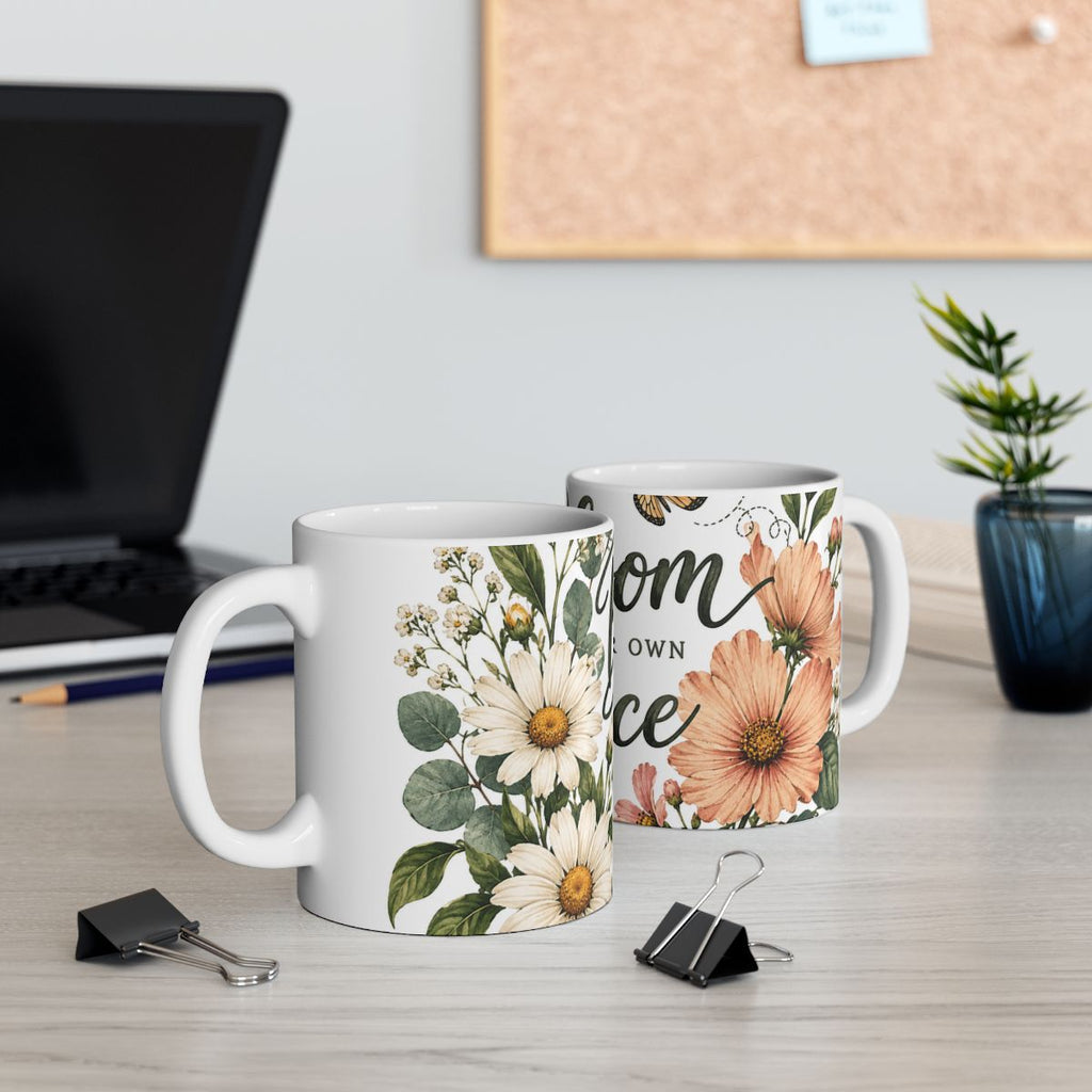Bloom at Your Own Pace Mug | Floral Ceramic Coffee Cup