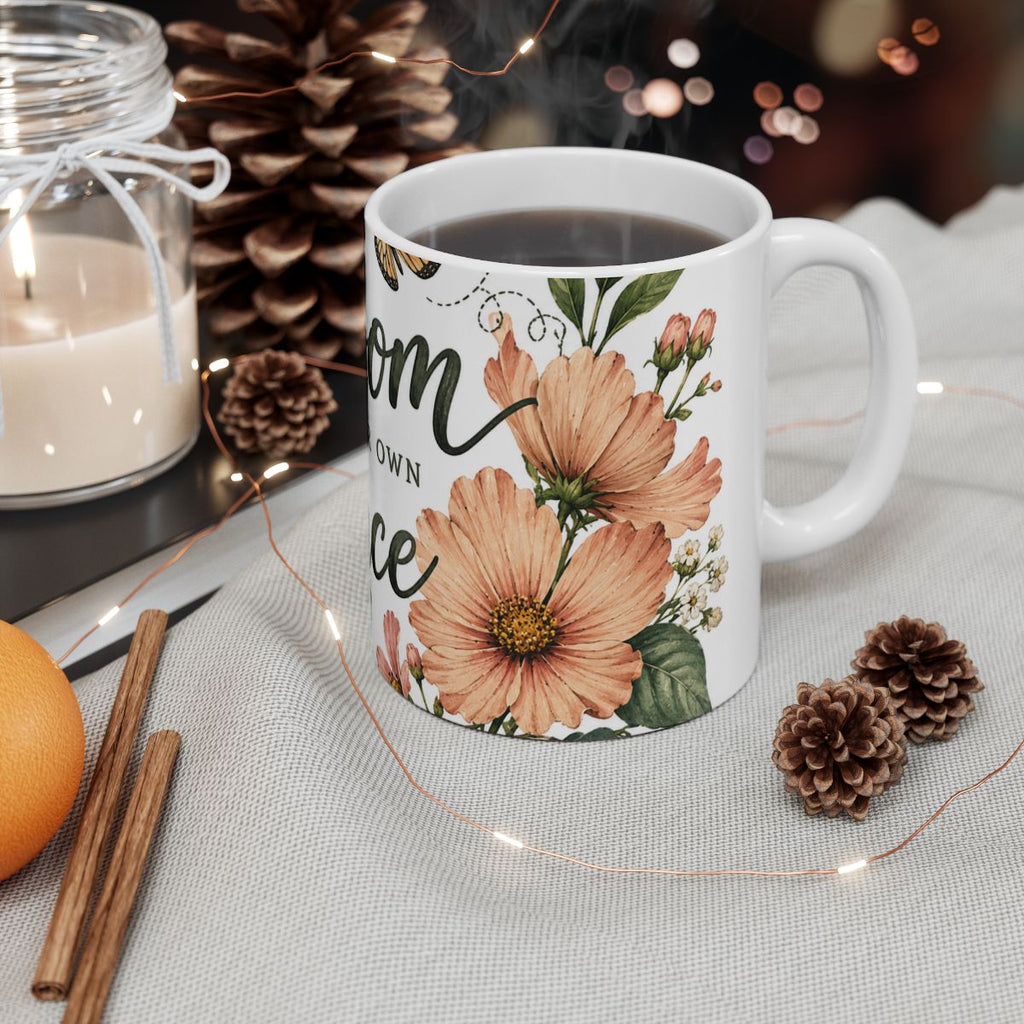 Bloom at Your Own Pace Mug | Floral Ceramic Coffee Cup