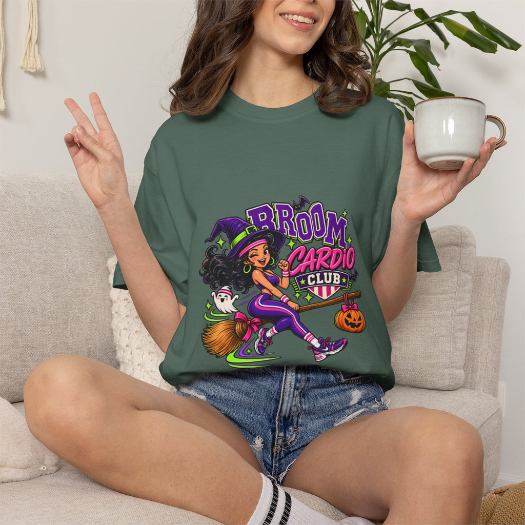 Broom Cardio Club T-shirt | Halloween Witch Fitness Tee