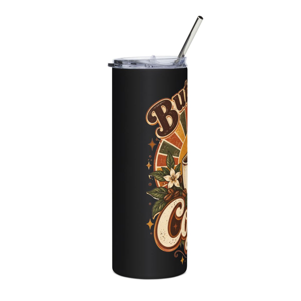 But First Coffee Stainless Steel Tumbler 20oz | Retro Coffee Cup Design
