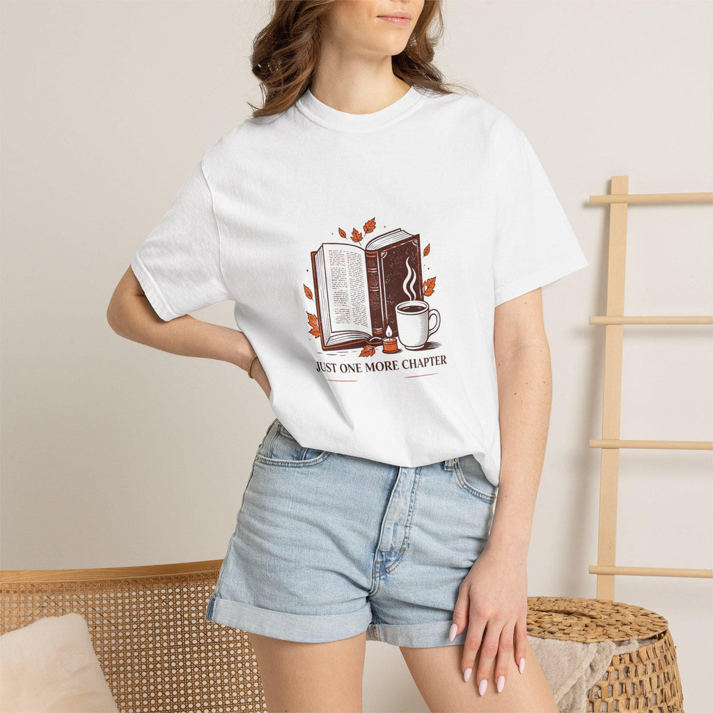 Just One More Chapter T-Shirt | Book Lover Tee, Coffee & Books Design