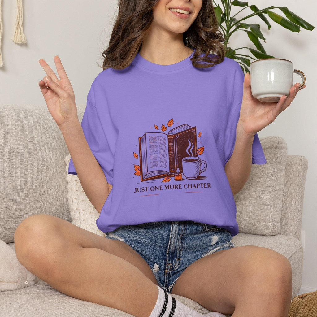 Just One More Chapter T-Shirt | Book Lover Tee, Coffee & Books Design