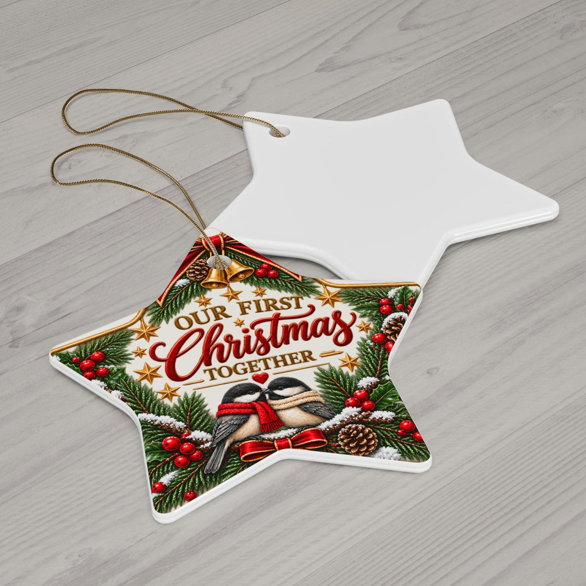 Our First Christmas Together Ceramic Ornament | Star Shape