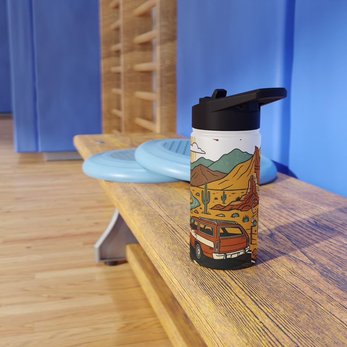 Desert Road Trip Stainless Steel Water Bottle | Scenic Canyon Drive