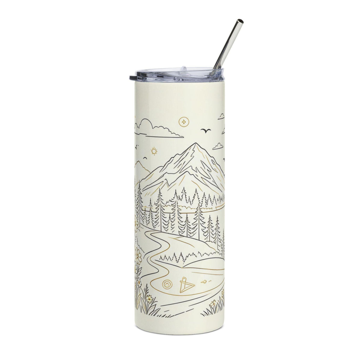 Mountain Lake Sketch Tumbler | 20oz Stainless Steel