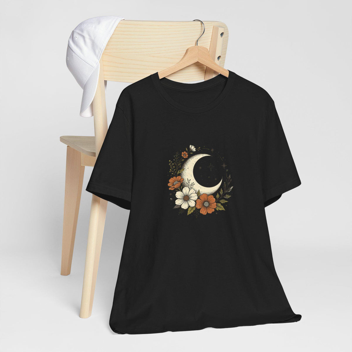 Crescent Moon Floral Tee | Boho Moon Flower T-Shirt