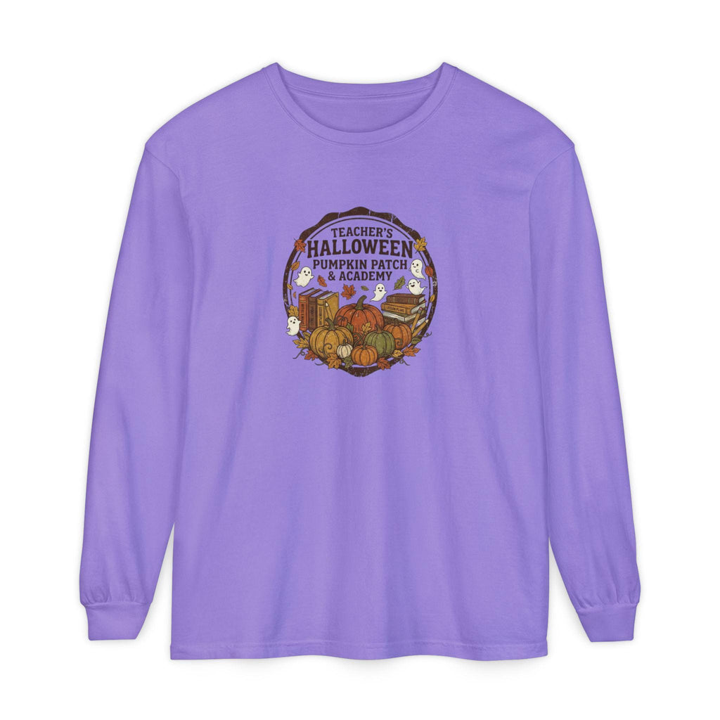 Teachers Halloween Pumpkin Patch Academy Long Sleeve Shirt | Autumn Teacher Tee