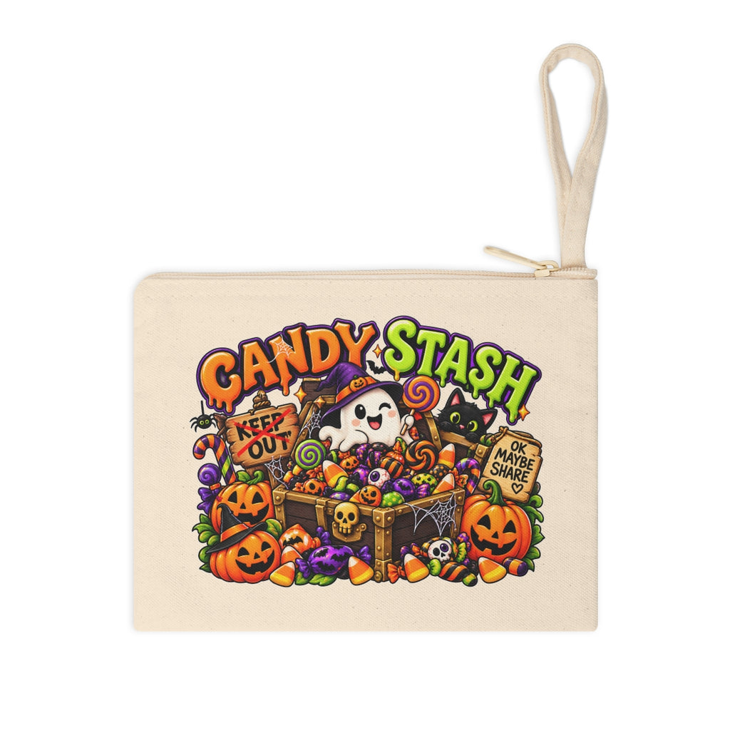 Candy Stash Zipper Pouch | Halloween ghost, pumpkins, candy