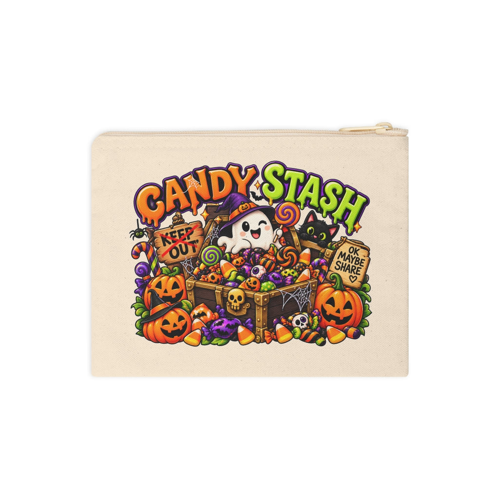 Candy Stash Zipper Pouch | Halloween ghost, pumpkins, candy
