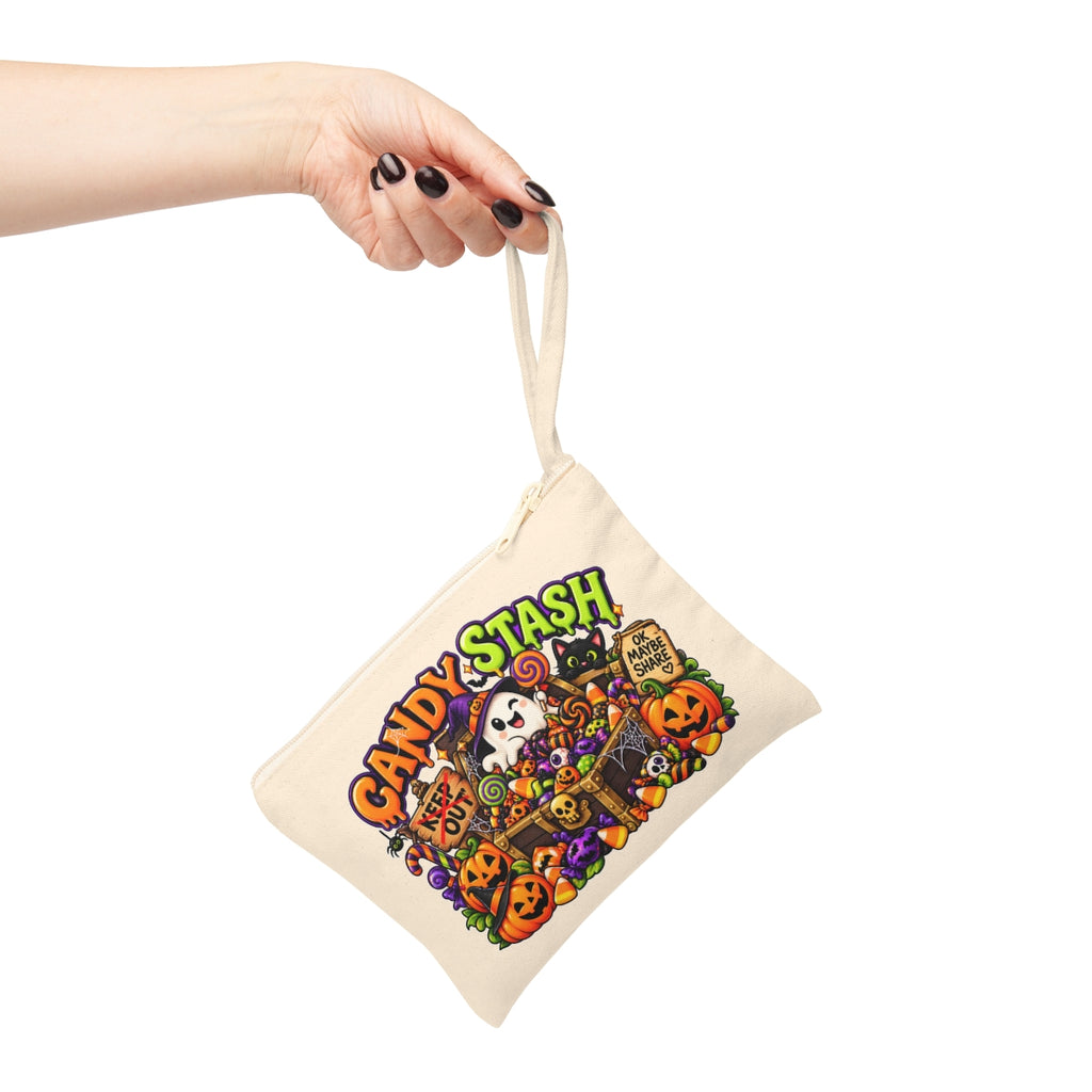 Candy Stash Zipper Pouch | Halloween ghost, pumpkins, candy