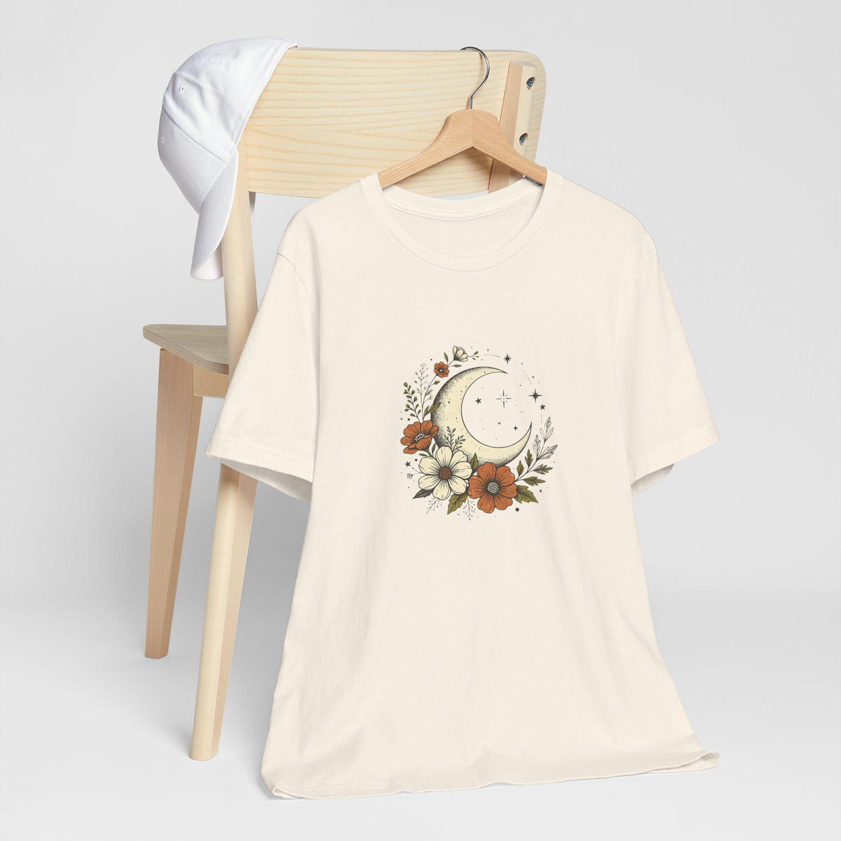 Crescent Moon Floral Tee | Boho Moon Flower T-Shirt