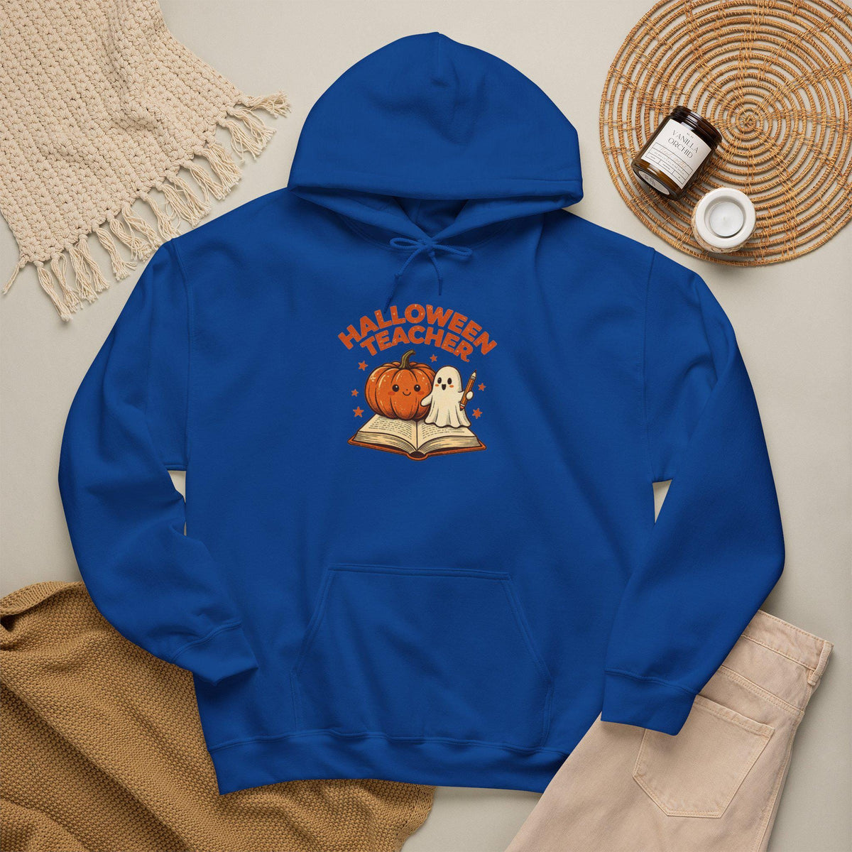 Halloween Teacher Pumpkin And Ghost Hoodie
