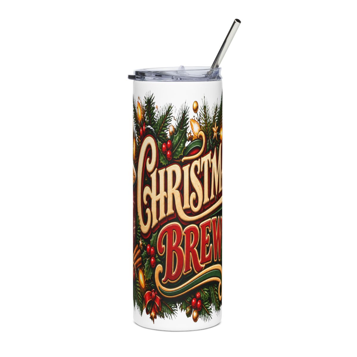 Christmas Brew Tumbler | 20oz Stainless Steel Holiday Coffee Cup