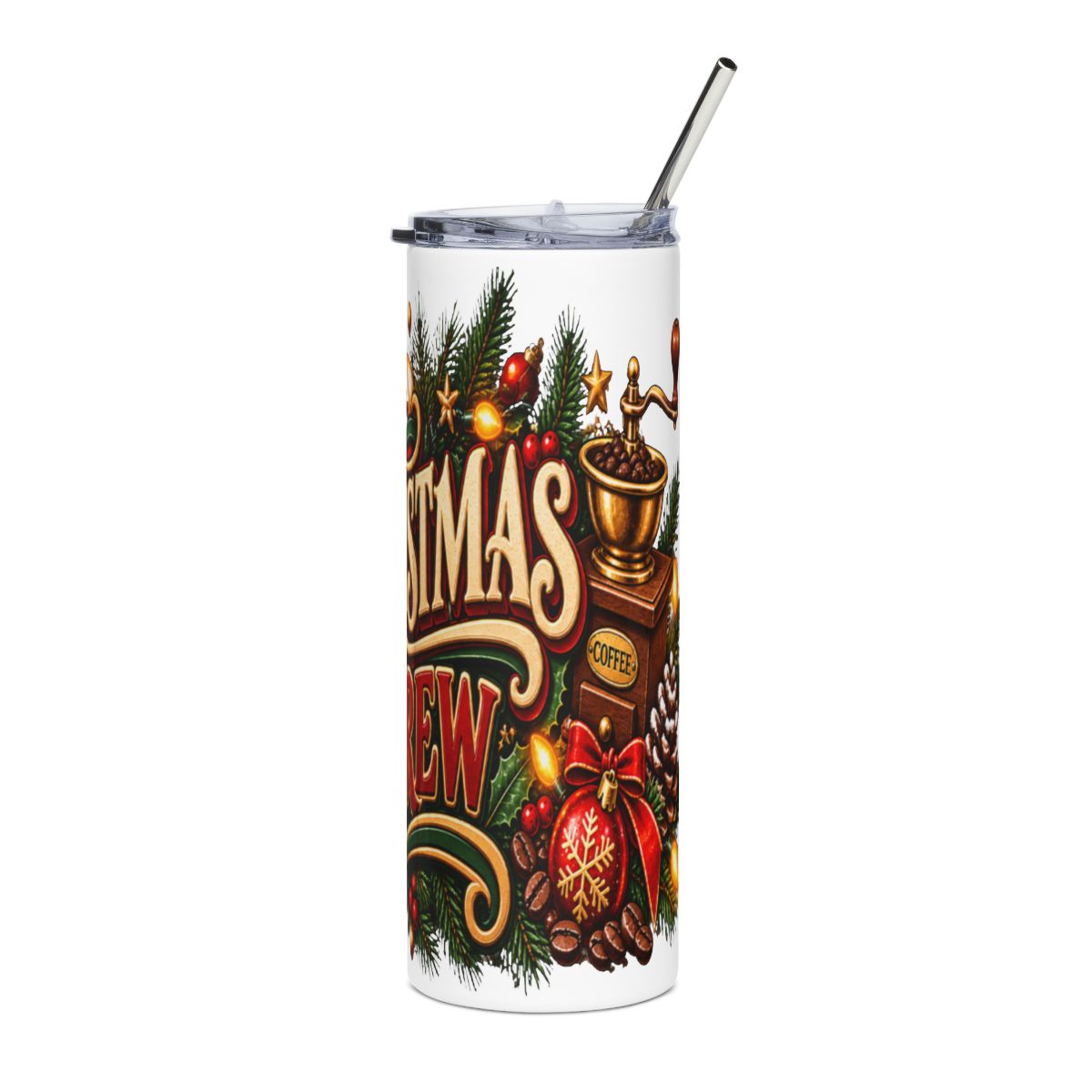 Christmas Brew Tumbler | 20oz Stainless Steel Holiday Coffee Cup