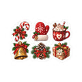 Christmas Cozy Icons Kiss-Cut Stickers | Holiday Pinecone Mug Bell Gift