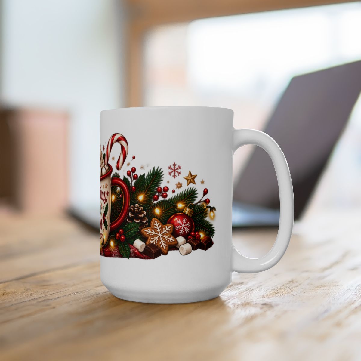 Christmas Eve Cocoa Mug | Holiday Hot Chocolate Ceramic Mug