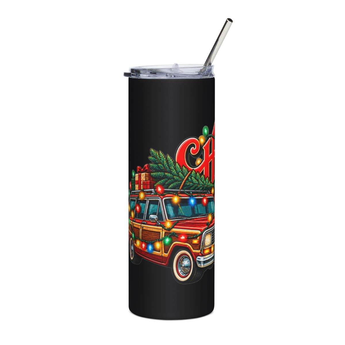 Christmas Lights Cruise Tumbler | 20oz Stainless Steel Holiday Travel Cup