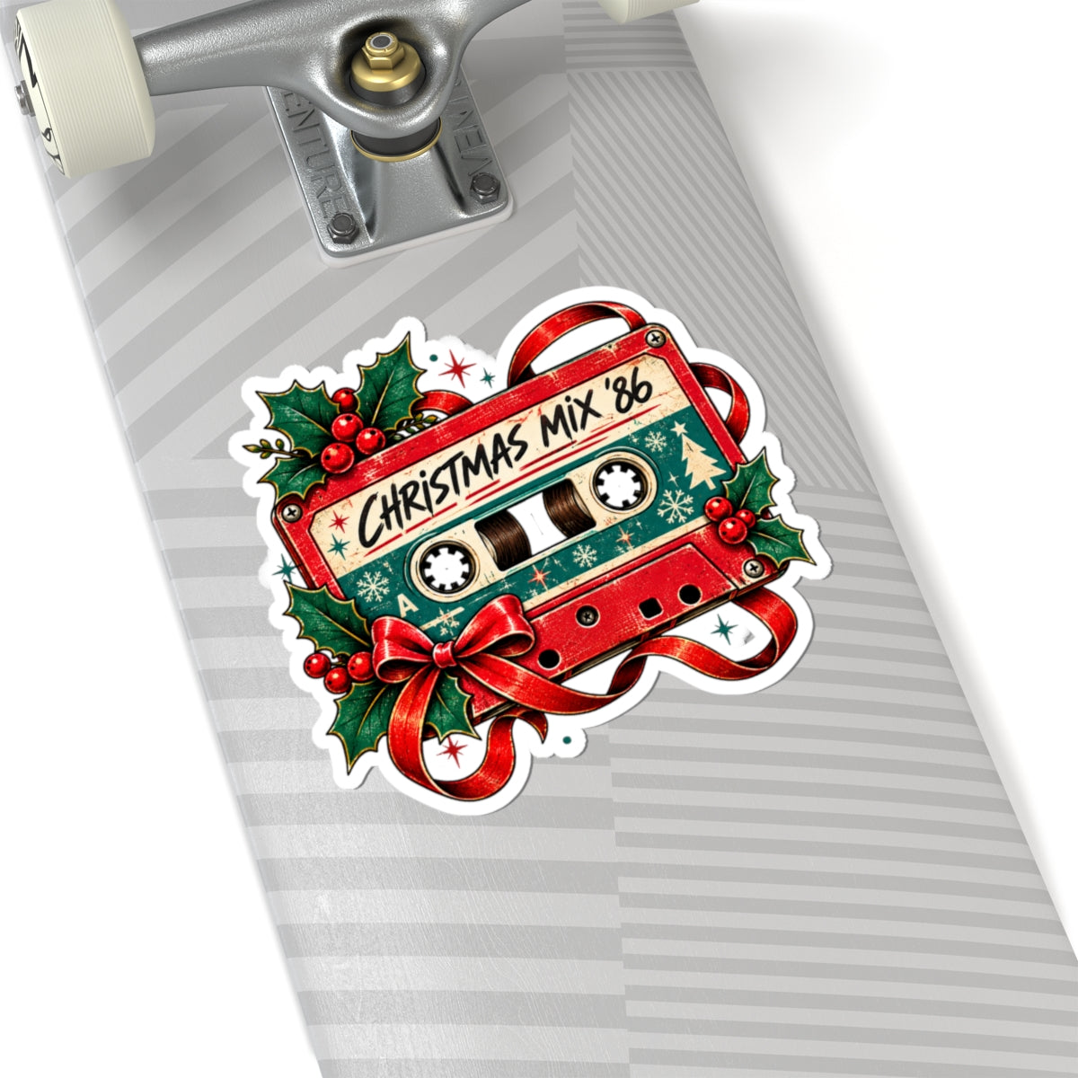 Christmas Mix '86 Cassette Tape Sticker | Holiday Retro Music Decal