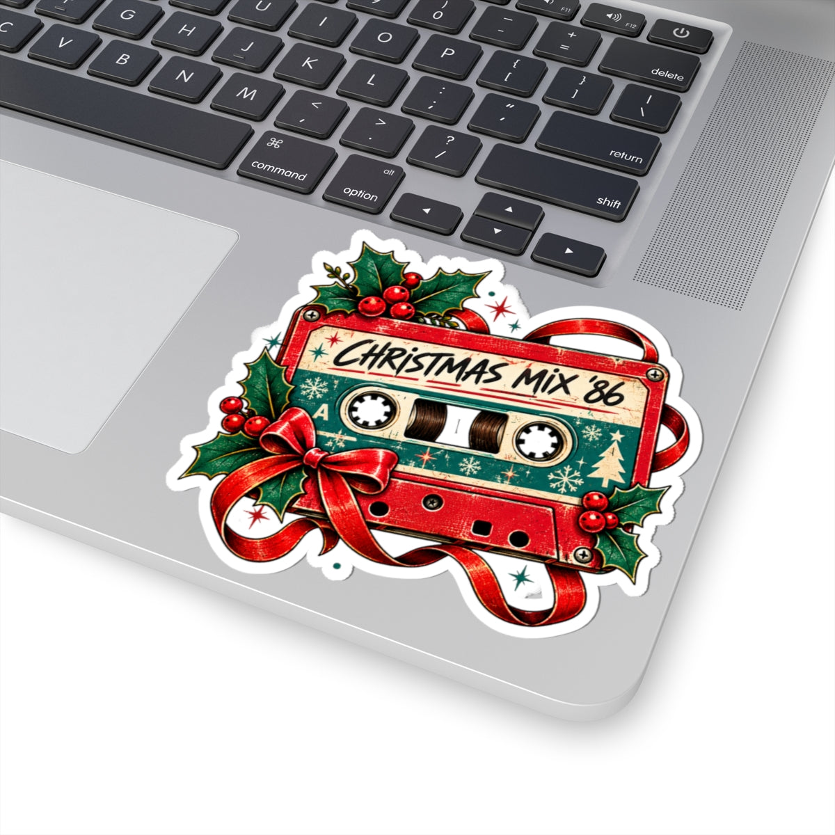 Christmas Mix '86 Cassette Tape Sticker | Holiday Retro Music Decal