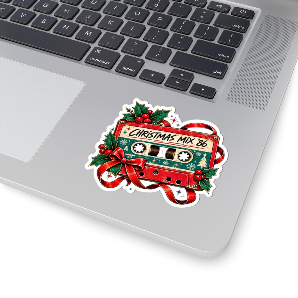 Christmas Mix '86 Cassette Tape Sticker | Holiday Retro Music Decal