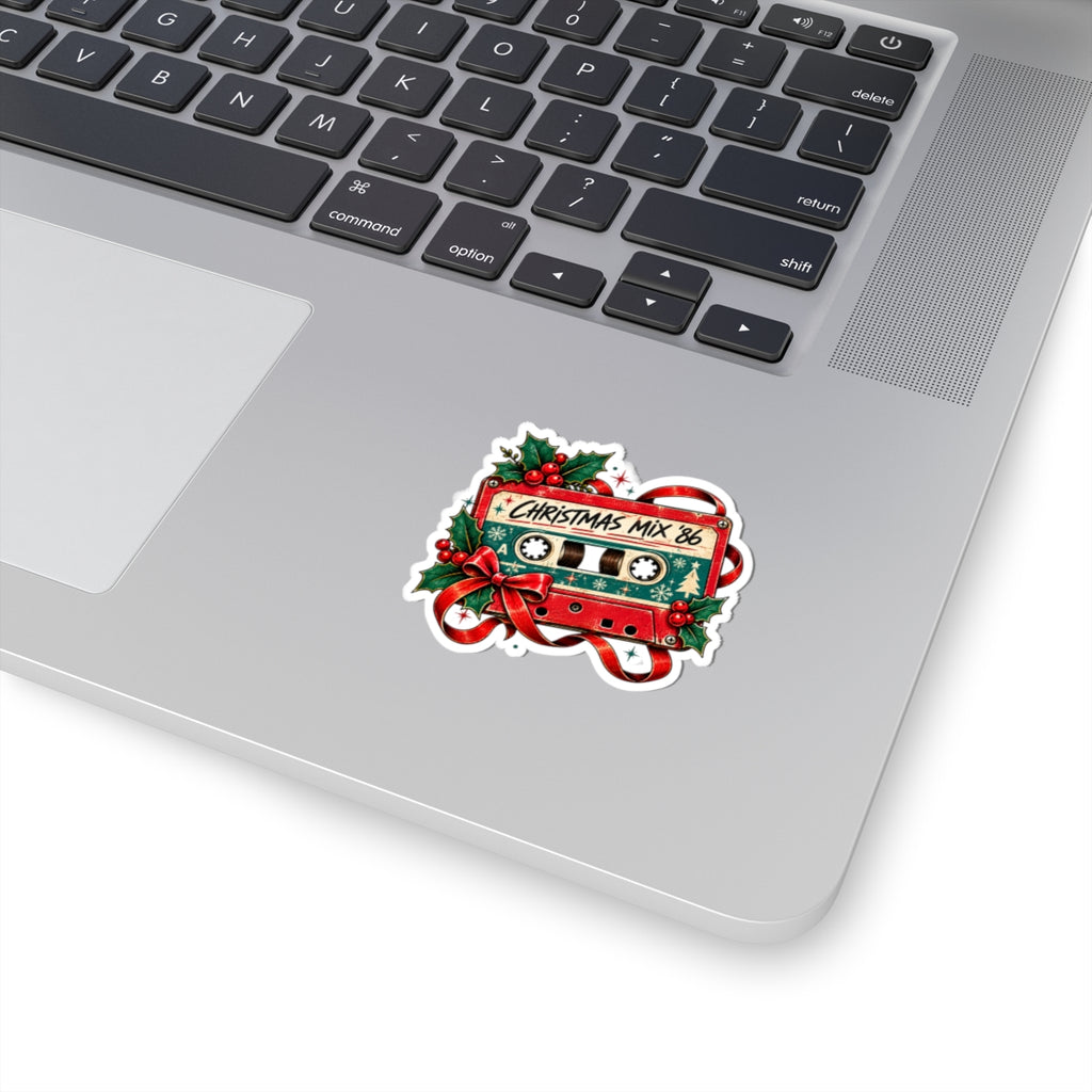 Christmas Mix '86 Cassette Tape Sticker | Holiday Retro Music Decal