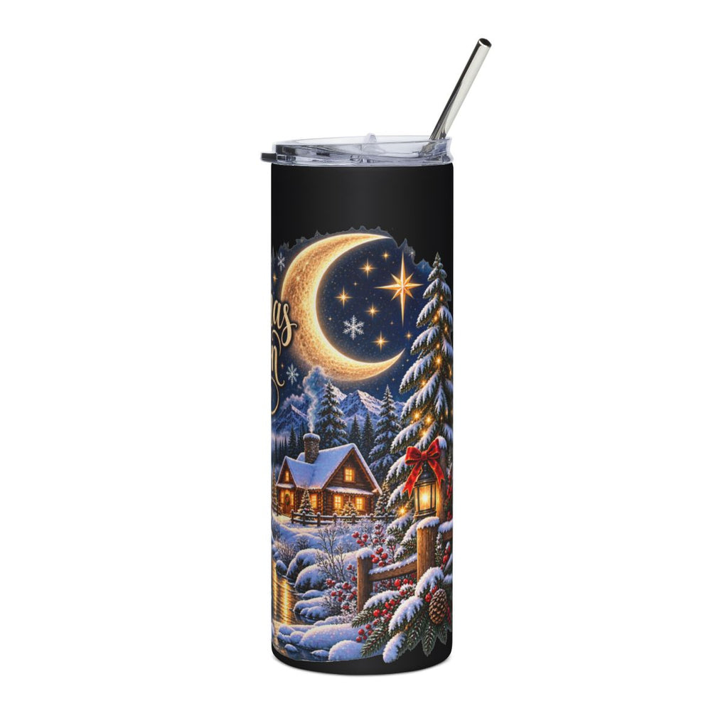 Christmas Moon Winter Cabin Tumbler | 20oz Stainless Steel Travel Tumbler