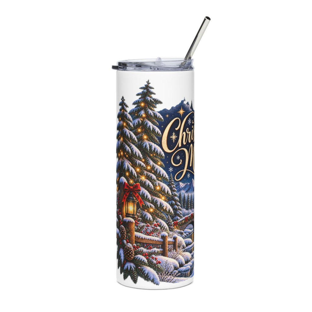 Christmas Moon Winter Cabin Tumbler | 20oz Stainless Steel Travel Tumbler