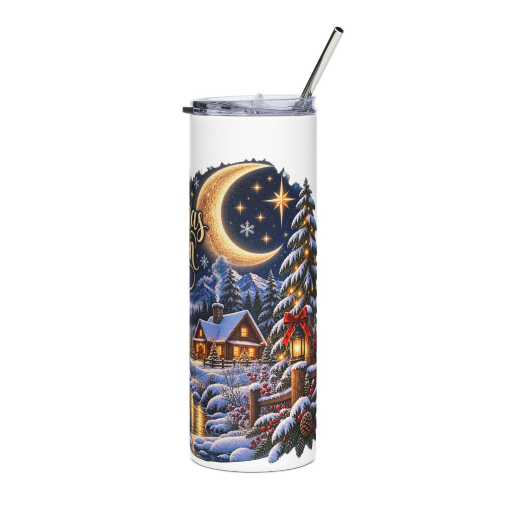 Christmas Moon Winter Cabin Tumbler | 20oz Stainless Steel Travel Tumbler