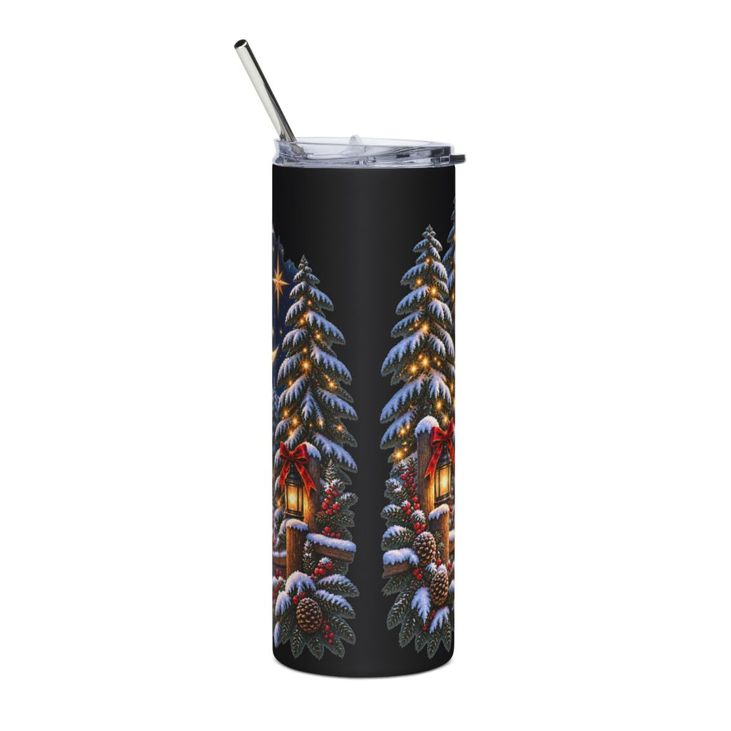 Christmas Moon Winter Cabin Tumbler | 20oz Stainless Steel Travel Tumbler