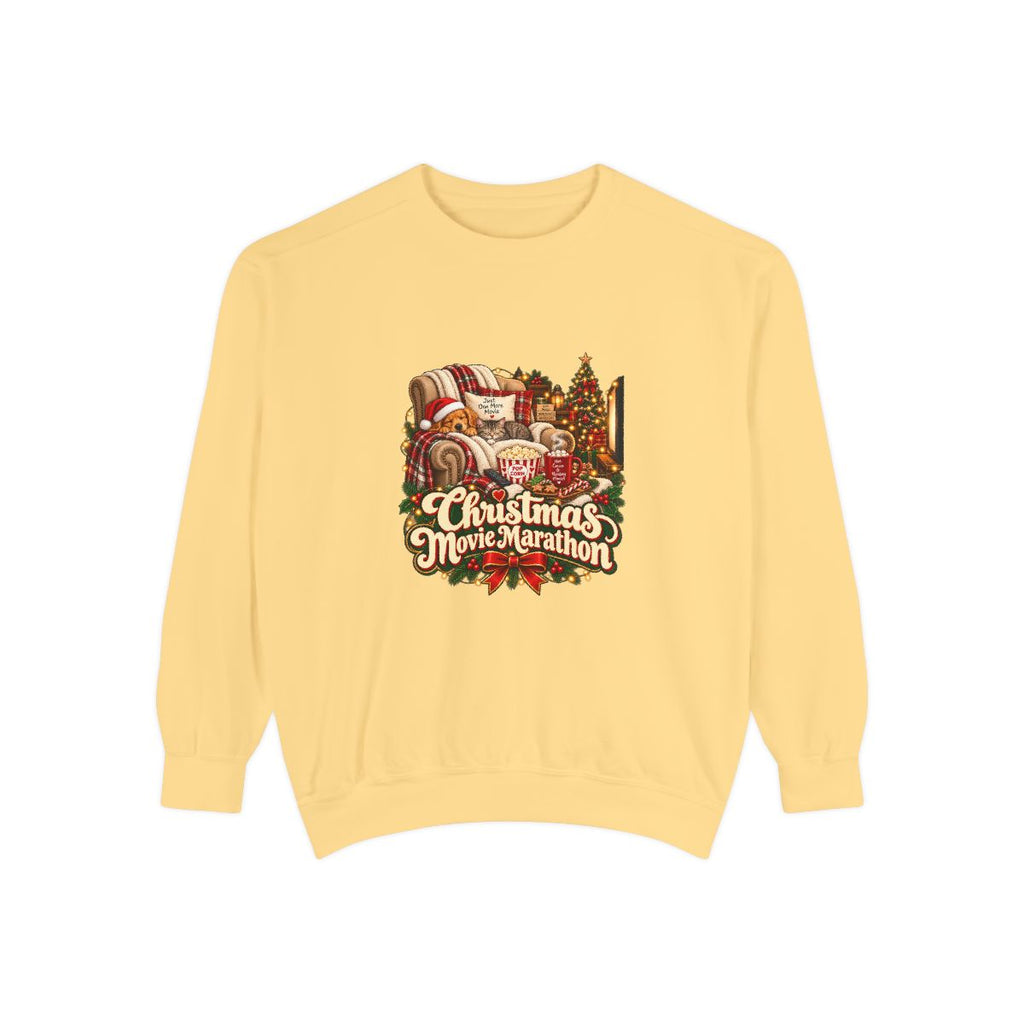 Christmas Movie Marathon Sweatshirt | Cozy Holiday Film Night Design