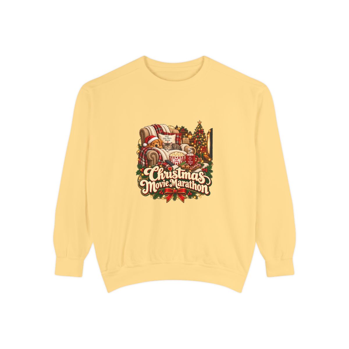 Christmas Movie Marathon Sweatshirt | Cozy Holiday Film Night Design