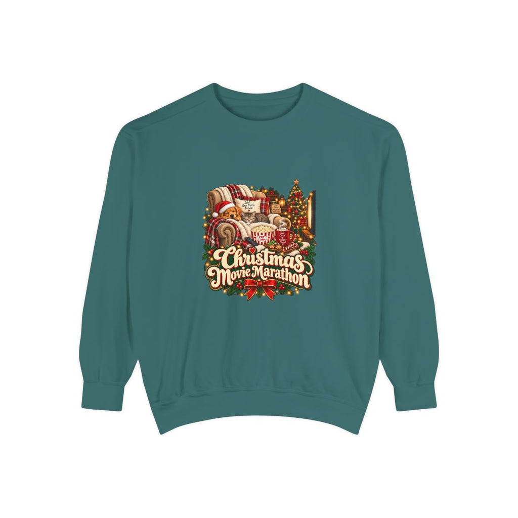 Christmas Movie Marathon Sweatshirt | Cozy Holiday Film Night Design