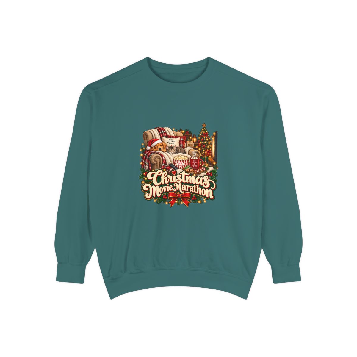 Christmas Movie Marathon Sweatshirt | Cozy Holiday Film Night Design