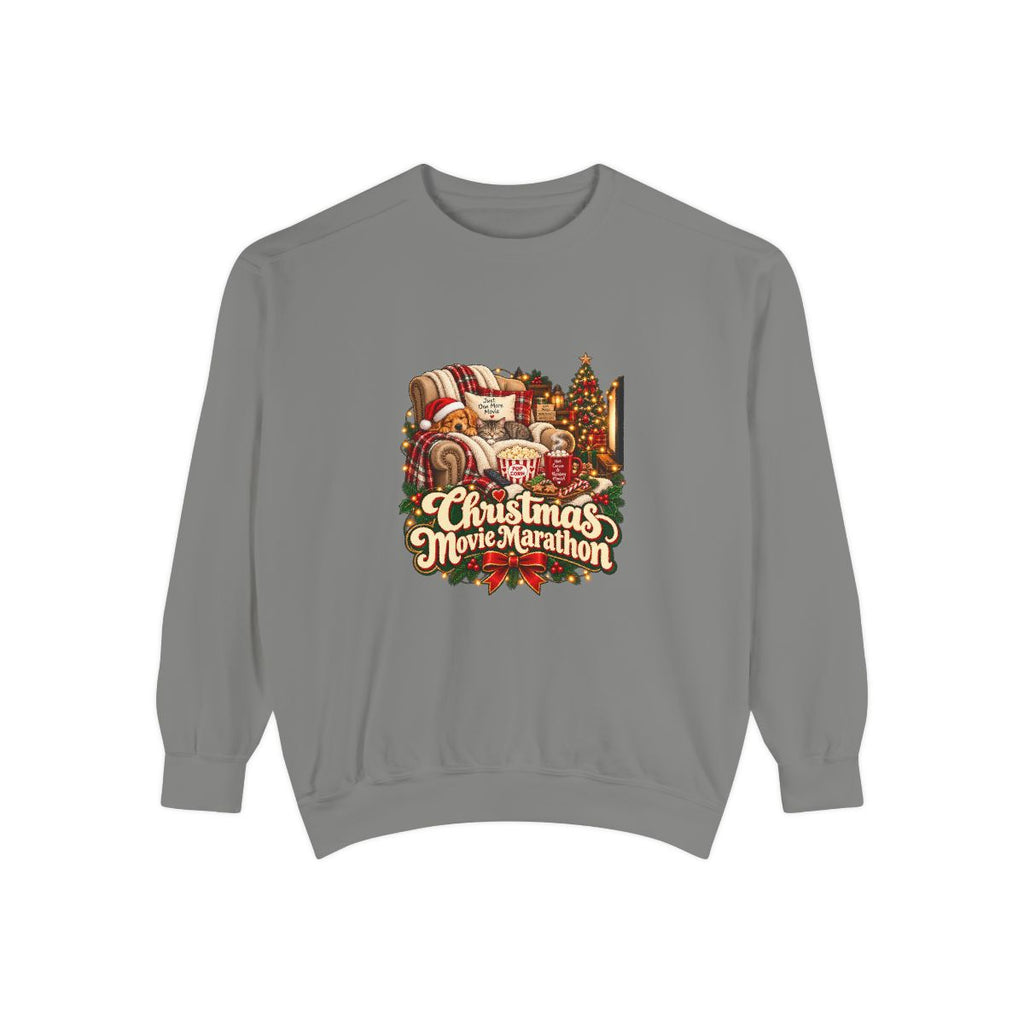Christmas Movie Marathon Sweatshirt | Cozy Holiday Film Night Design