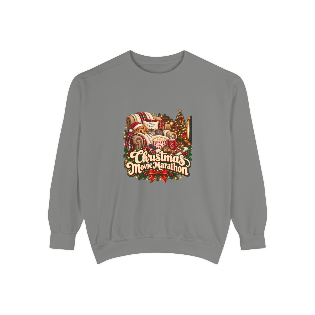 Christmas Movie Marathon Sweatshirt | Cozy Holiday Film Night Design