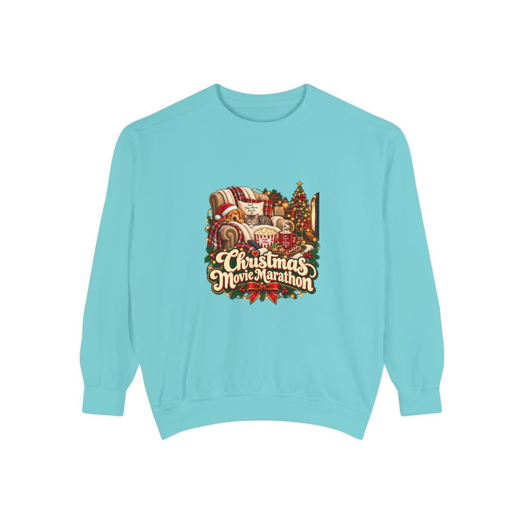 Christmas Movie Marathon Sweatshirt | Cozy Holiday Film Night Design