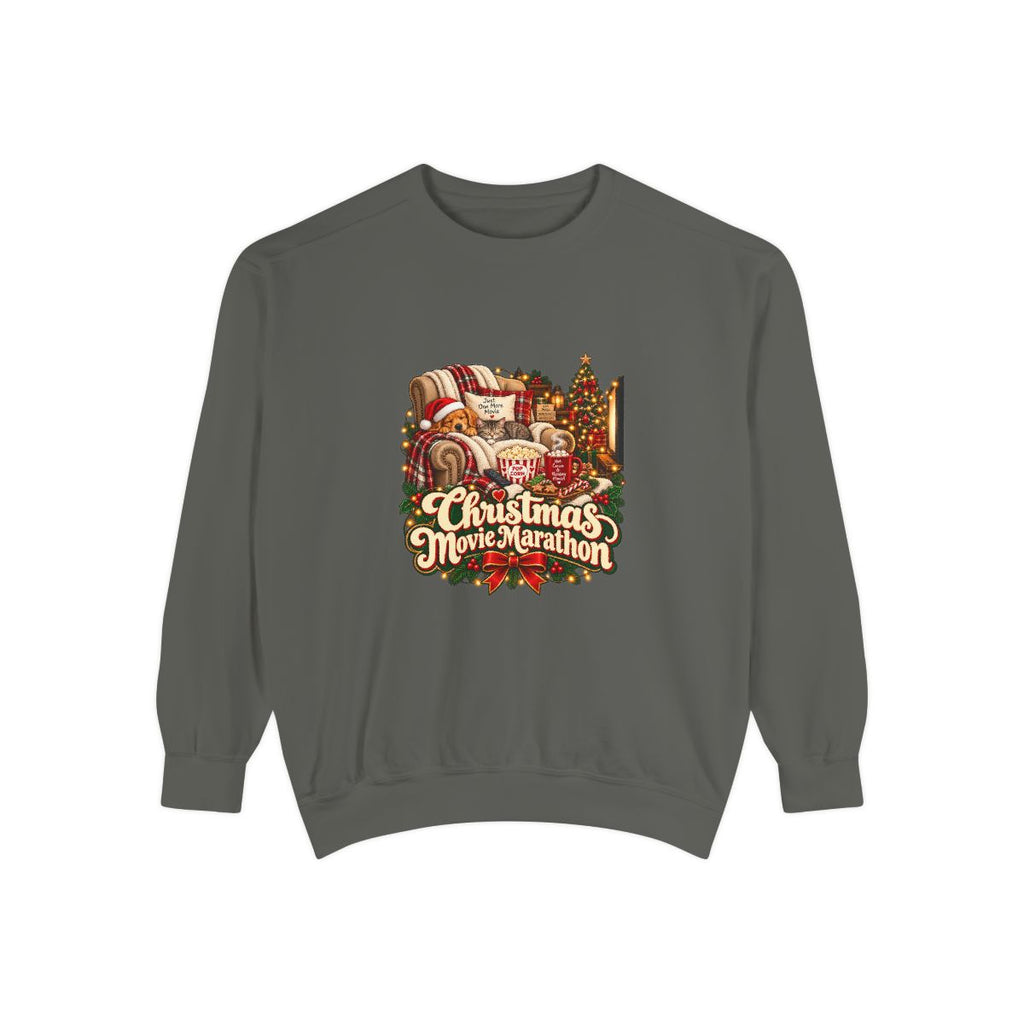 Christmas Movie Marathon Sweatshirt | Cozy Holiday Film Night Design