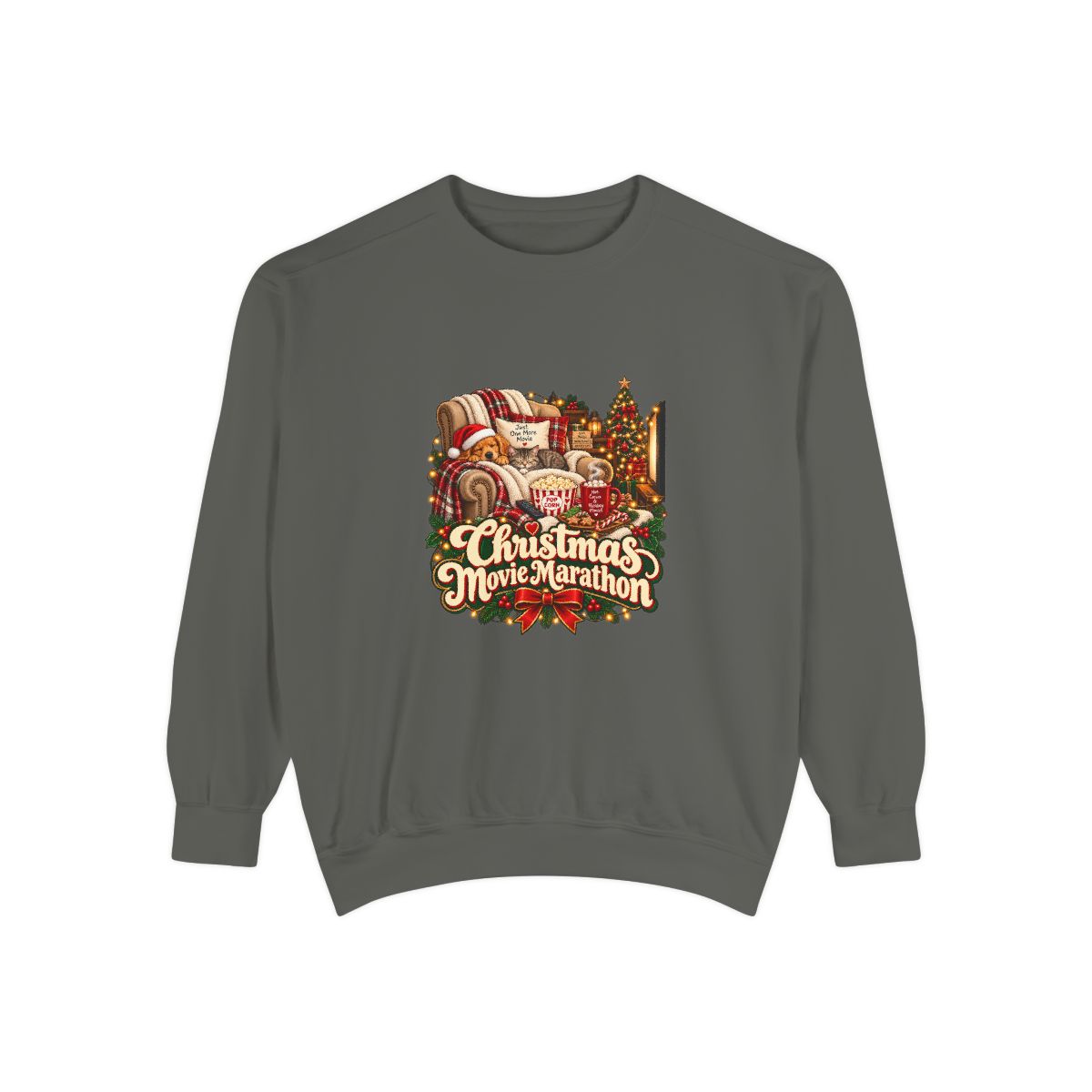 Christmas Movie Marathon Sweatshirt | Cozy Holiday Film Night Design