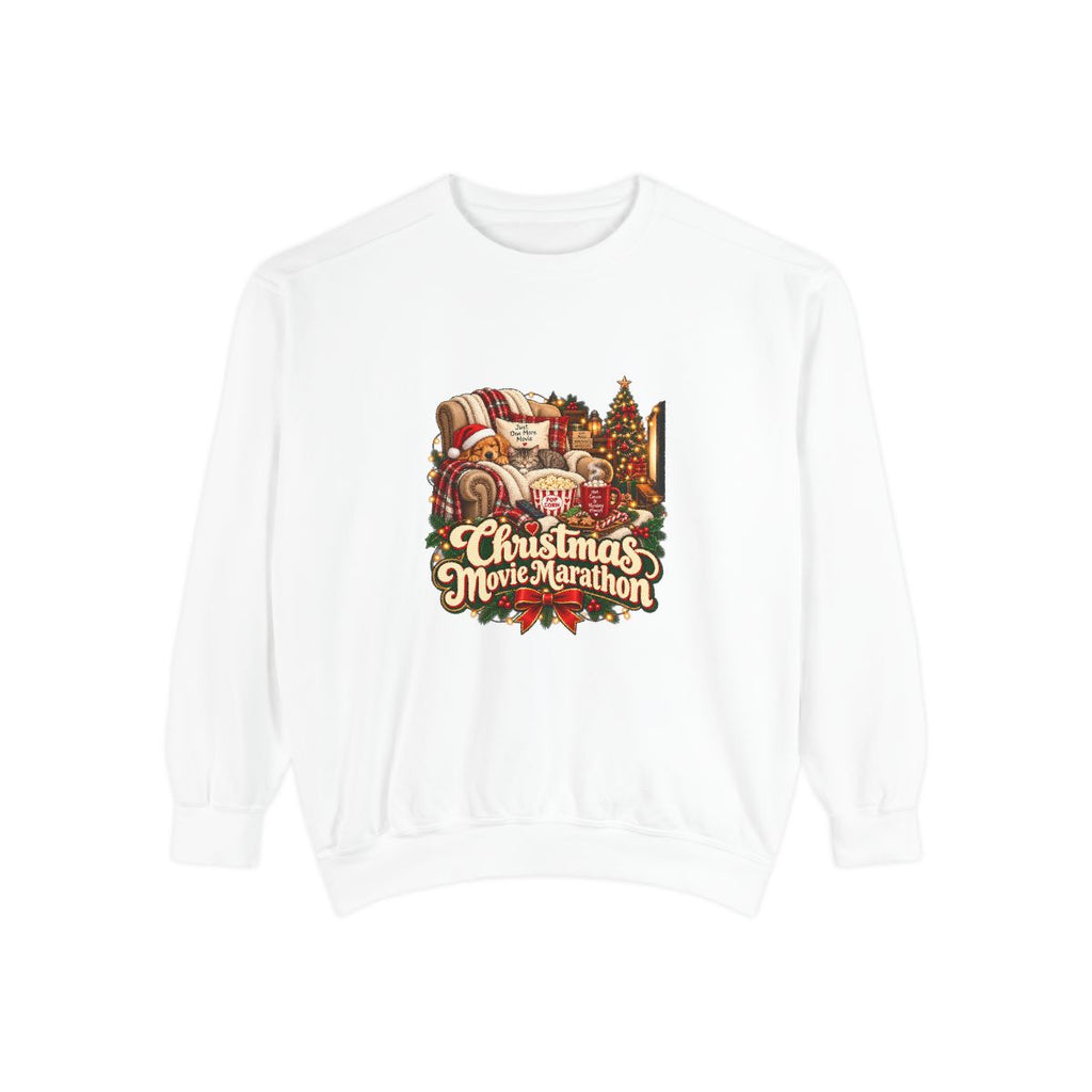 Christmas Movie Marathon Sweatshirt | Cozy Holiday Film Night Design