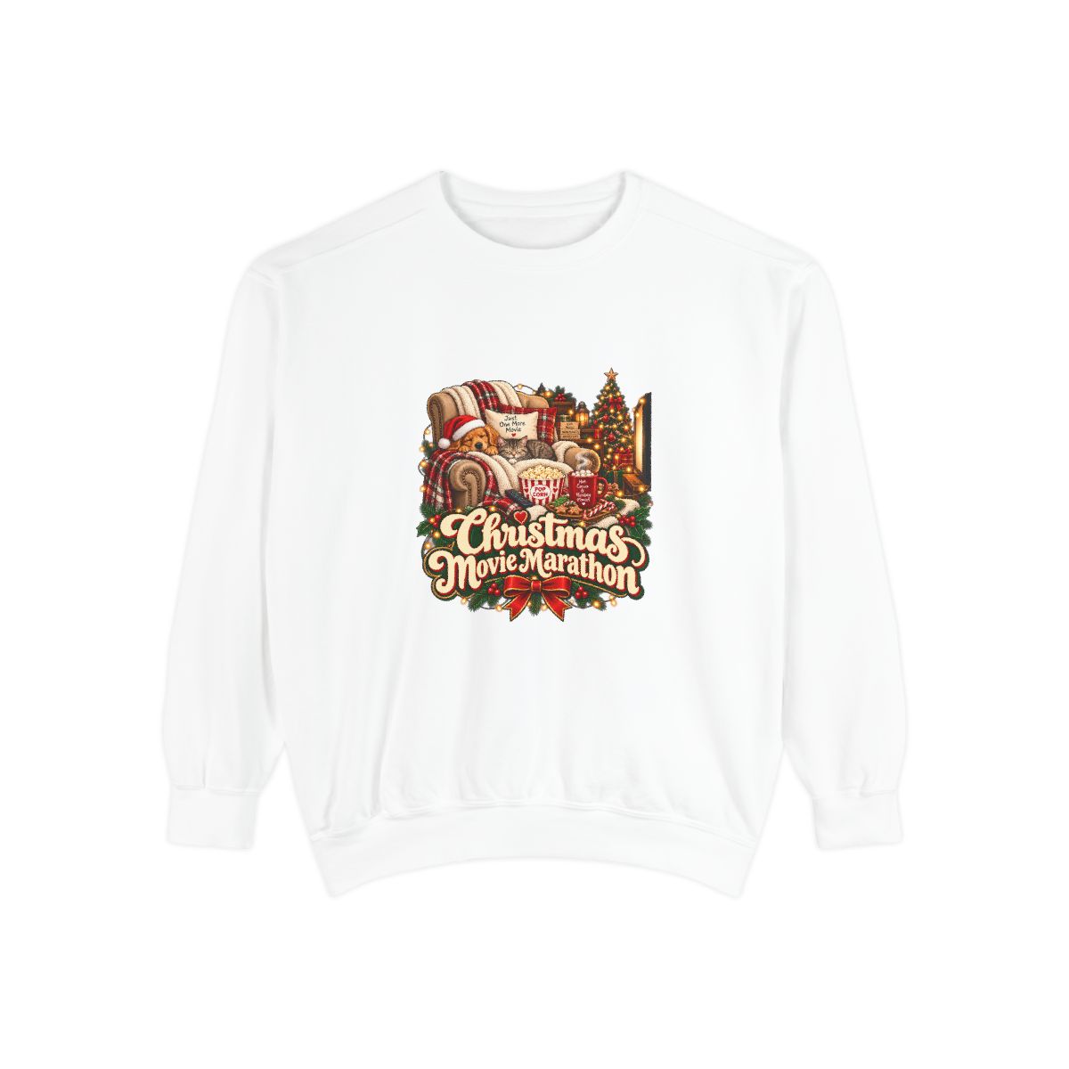 Christmas Movie Marathon Sweatshirt | Cozy Holiday Film Night Design
