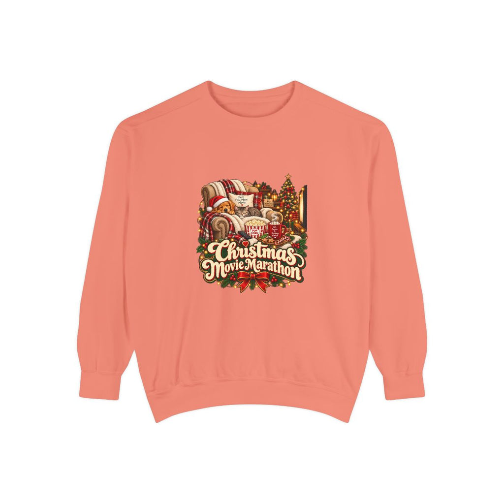 Christmas Movie Marathon Sweatshirt | Cozy Holiday Film Night Design