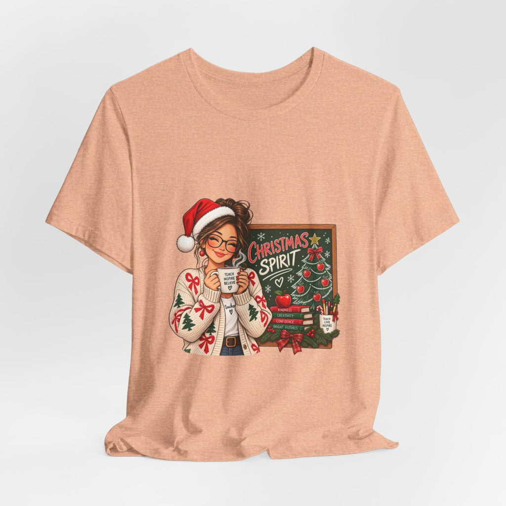 Christmas Spirit Illustration T-Shirt | Cozy Holiday Coffee Design
