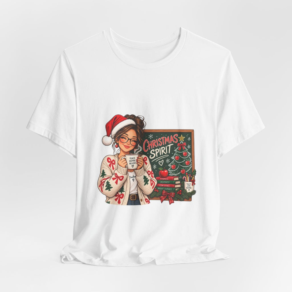 Christmas Spirit Illustration T-Shirt | Cozy Holiday Coffee Design