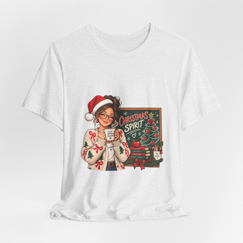 Christmas Spirit Illustration T-Shirt | Cozy Holiday Coffee Design